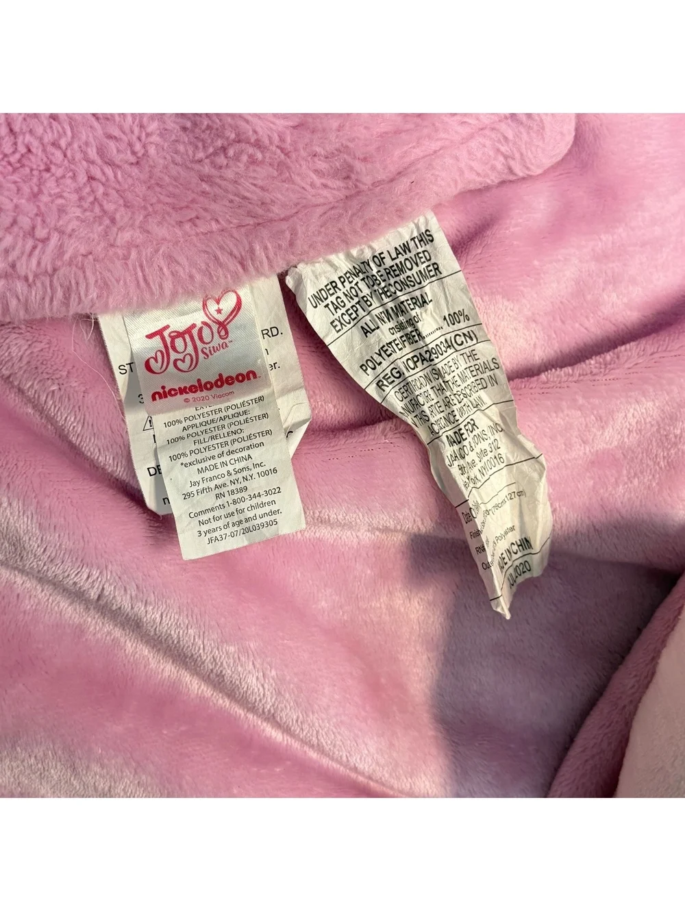 Jojo Siwa Nickelodeon Pink Plush Unicorn Hooded Blanket Throw